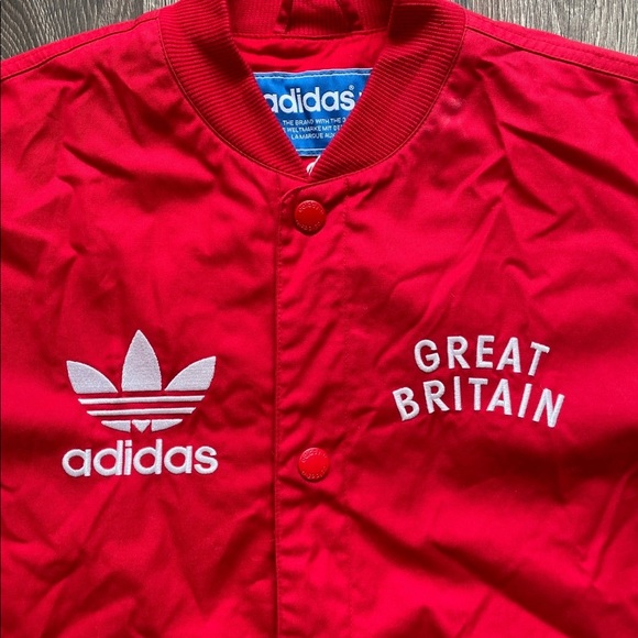 Adidas Team GB Letterman Jacket Great Britain Red White - Picture 2 of 6